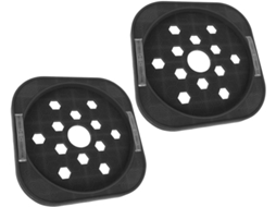 Conjunto de 2 suportes móveis redondos em plástico e aço inoxidável, super estáveis e com alta capacidade para botijões.