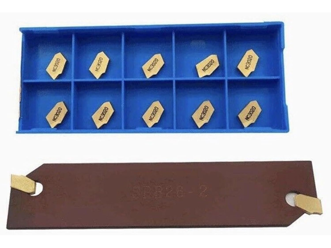 Pastilhas Ranhuradas Indexáveis Sp200 Gtn-2 Com Suporte Spb26-2, Metal