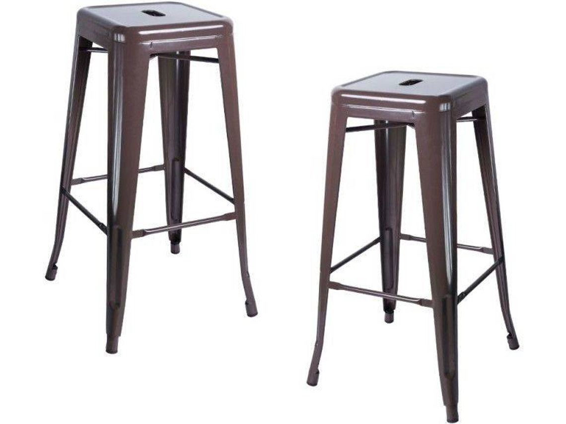 Pack 2 Bancos Torix Altos 76 Cm - Marrom