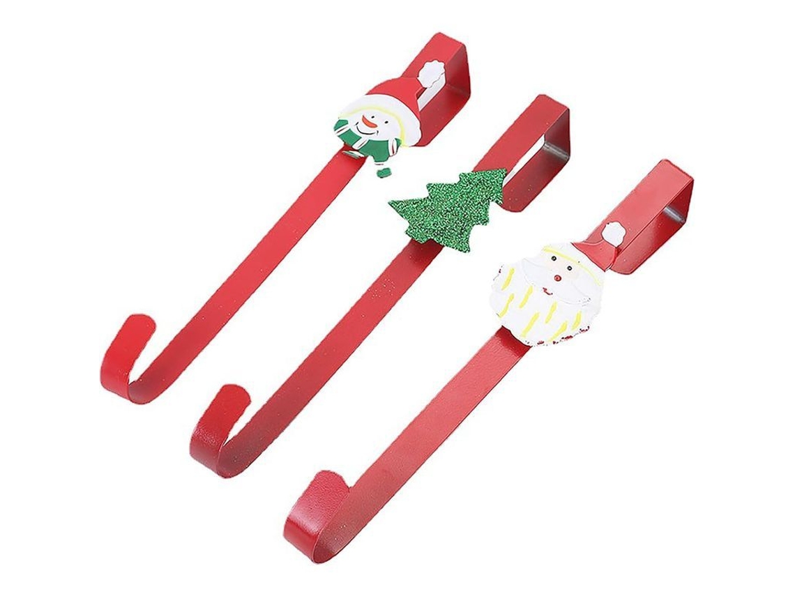 Conjunto de 3 Coroas de Natal para Porta com Ganchos de Metal | S/MARCA