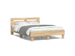 Bed Frame, Bed Frames Vidaxl Marrom Madeira Processada (135 X 190 Cm)
