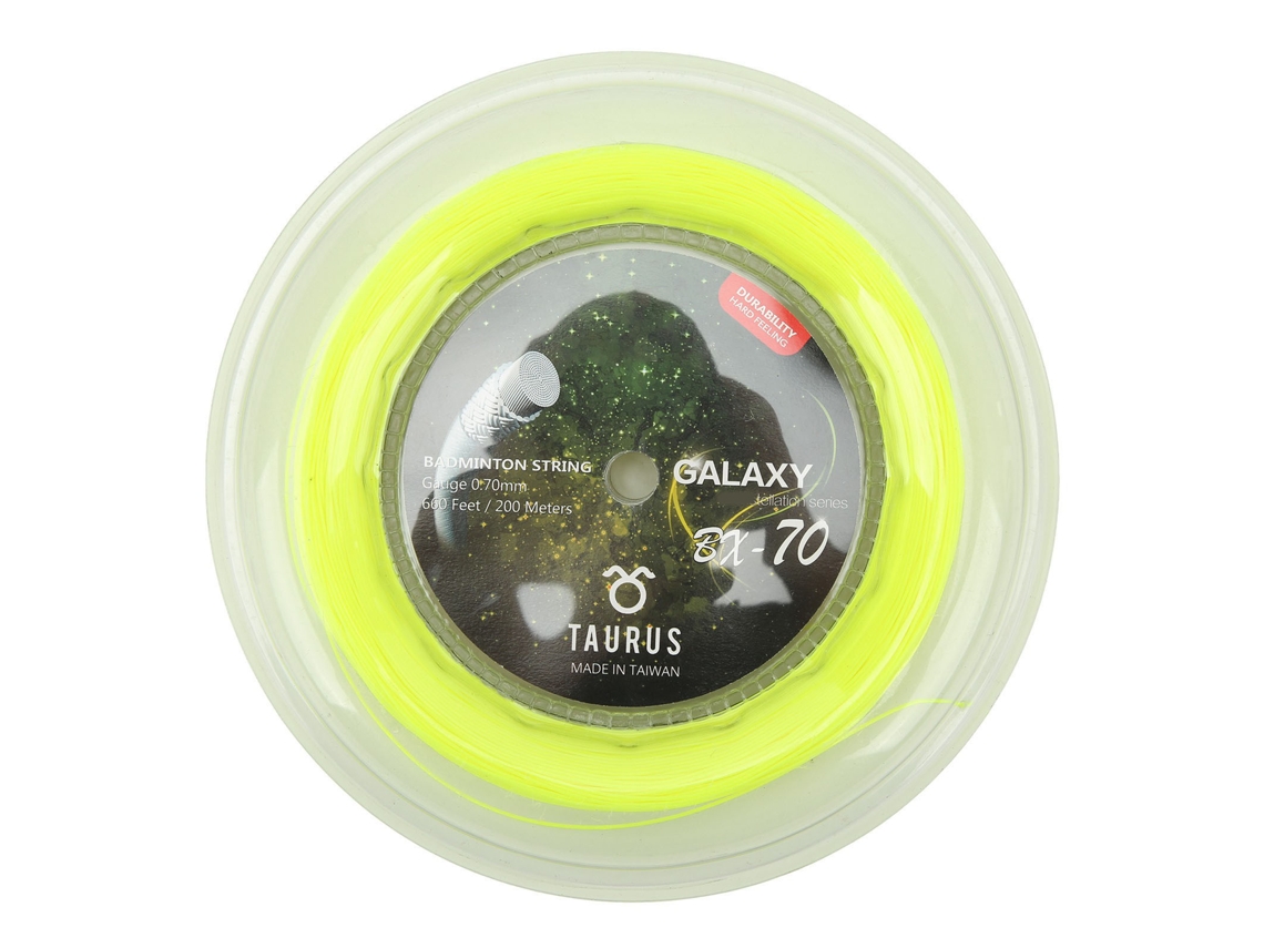 2026rebe-corda De Badminton Powerti Bx70 Elástica Alta Nylon 0,7mm Bobina 200m Amarelo Fluorescente