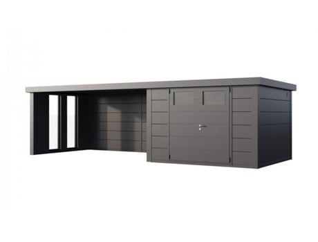 Abrigo De Jardim Metálico Nh9 Com Apoio Xl E Janelas À Esquerda | Antracite | (464 X 298) Novo Habitat (328 X 298)