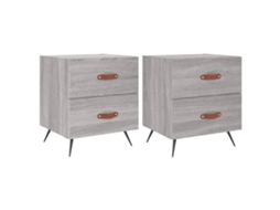 Bedside Cabinet, Bedside Cabinets Vidaxl Cinzeto Madeira Processada (n/a)