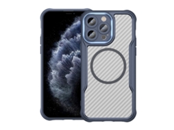 Capa Transparente Para Iphone 11 Pro - Textura De Fibra De Carbono - Magsafe