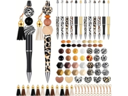 Caneta Esferográfica Perolada Com Estampa De Leopardo - Escrita Suave. Material Escolar. Estampa De Leopardo Perolada.