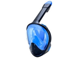 Máscara De Mergulho Com Snorkel Facial Completa À Prova De Vazamentos Com Suporte Para Câmera, Preta, Azul, Tamanho G/gg SUNNY SPACES