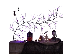 Laxiscreed Luzes De Abóbora E Morcego Para Halloween Com 8 Modos E Controle Usb, 1.8m, 96 Leds