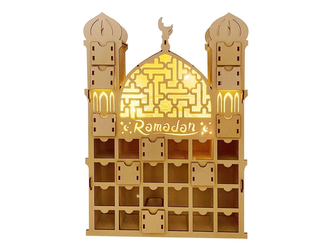 Calendário Do Advento Do Ramadã 2022 De Madeira Com Gavetas Para Contagem Regressiva Eid Mubarak