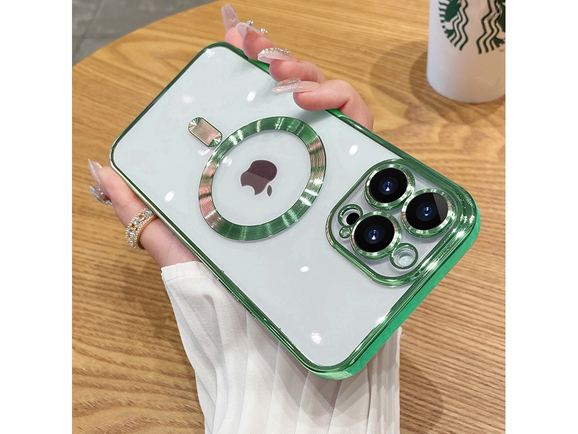 Capa Para Iphone 17 Verde Air Fresh Com Revestimento Magnético E Protetor De Lente