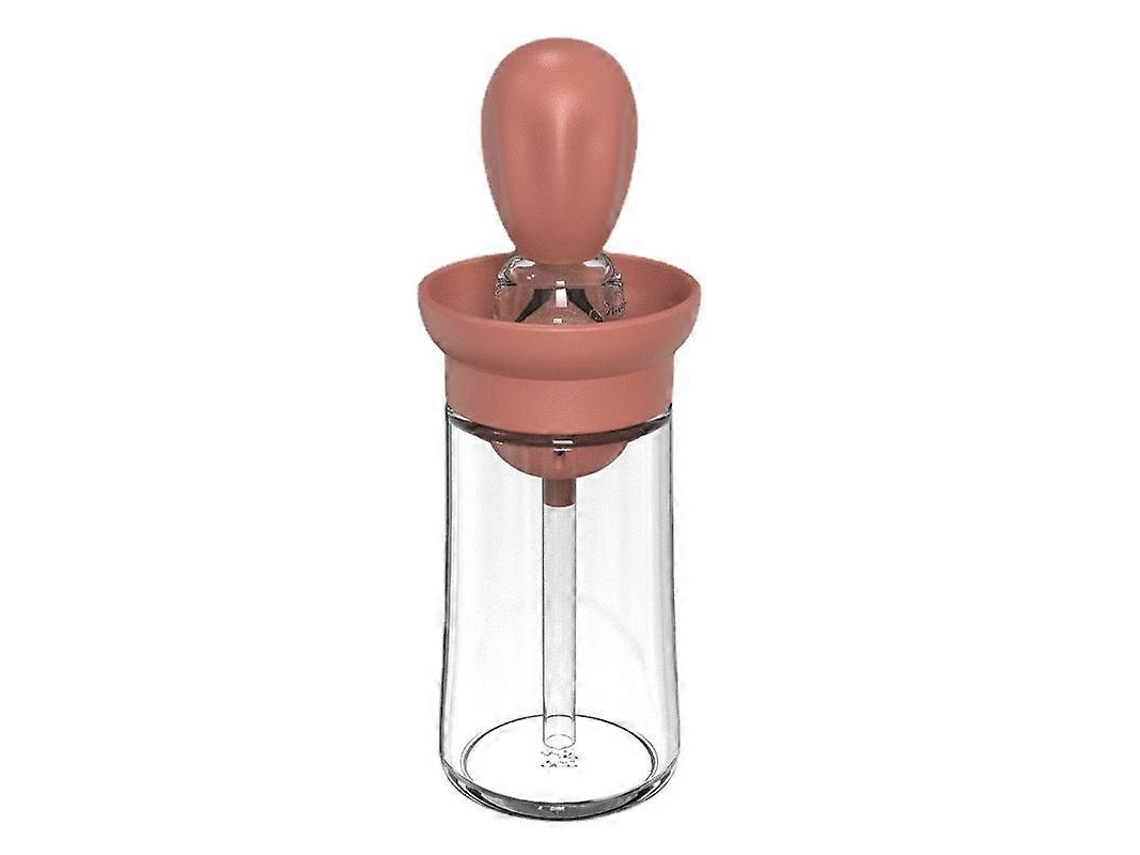 Bote Dispensador de Aceite de Silicona 2 En 1 Con Cepillo para Cocina 6,45x18 Cm Rojo