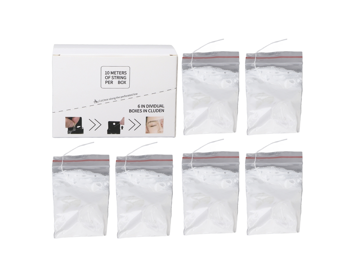 6pcs Fio De Mapeamento De Sobrancelha Pré-enchido Fio De Medição Microblading Branco