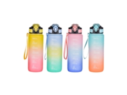 Garrafa Bewinner Multicolor 800ml com Tampa e Canudo