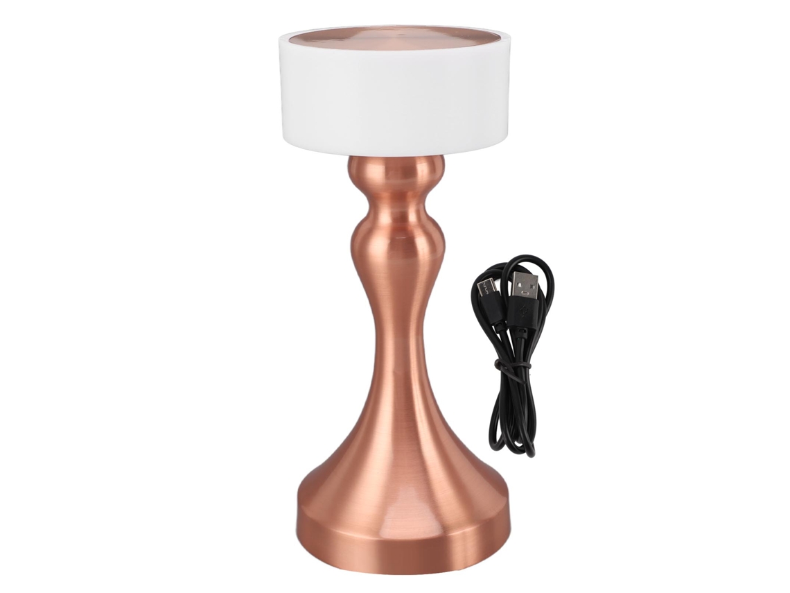 Lâmpada de Mesa Led Sem Fio 3 Modos Dimmable Toque Rosa Ouro | S/MARCA