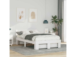 Vidaxl Estrutura da Cama com Cabeceira Branco 135 X 190 Cm