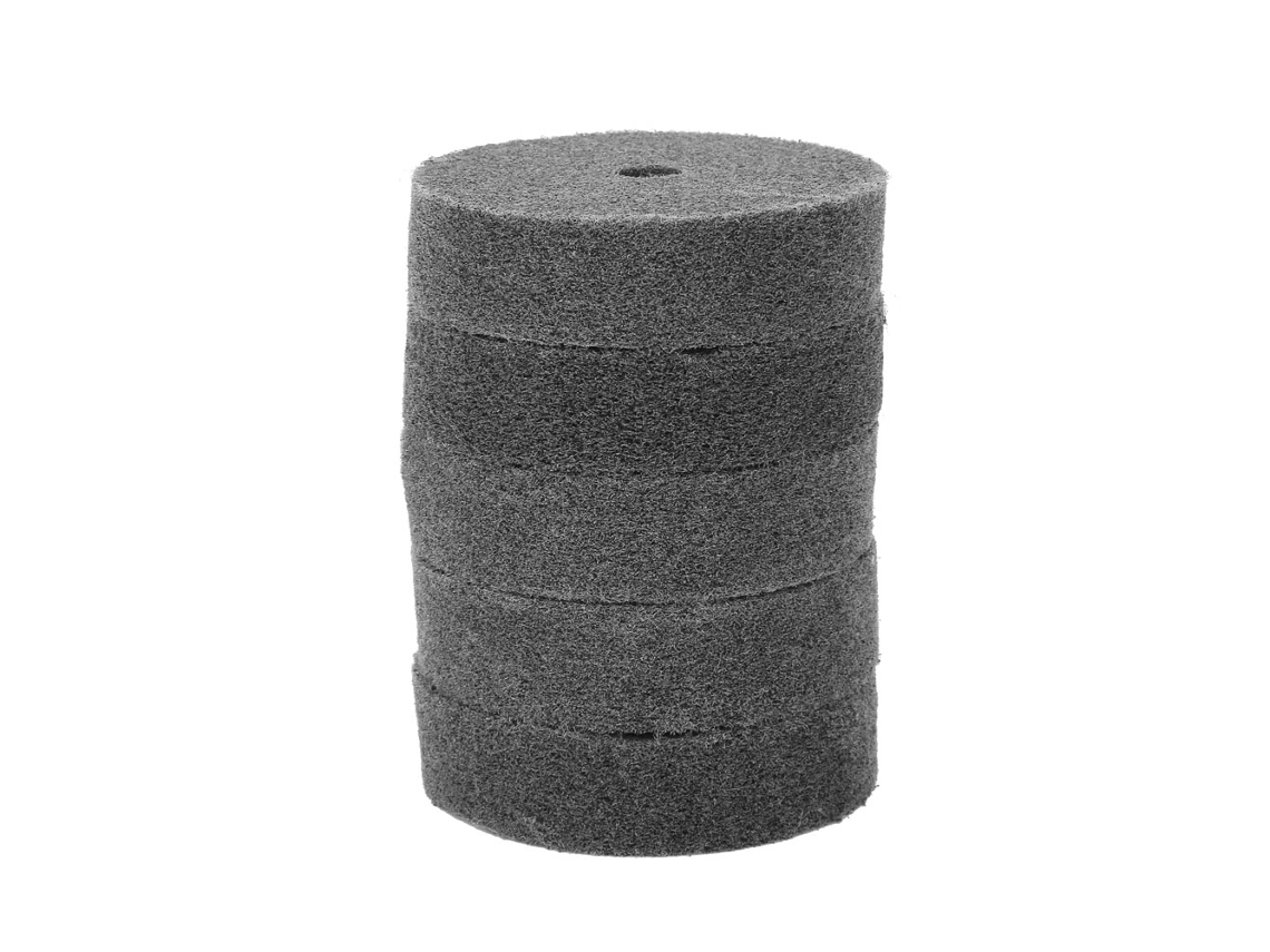 Kit de 5 Pneus de Polimento com Escova de Fibra Cinza 3 polegadas para Aço Inoxidável