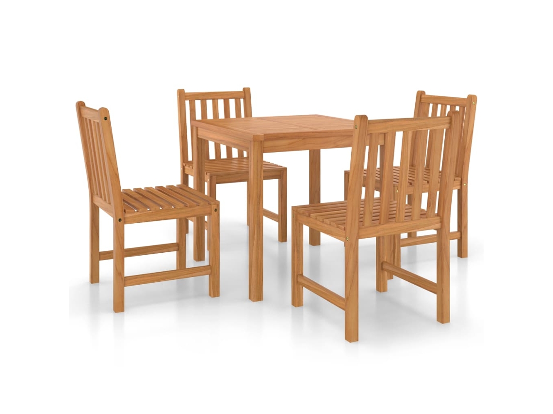 Conjunto 1 Conjunto De Jantar De Jardim Vidaxl Marrom Madeira (80 X 80 X 77 Cm)