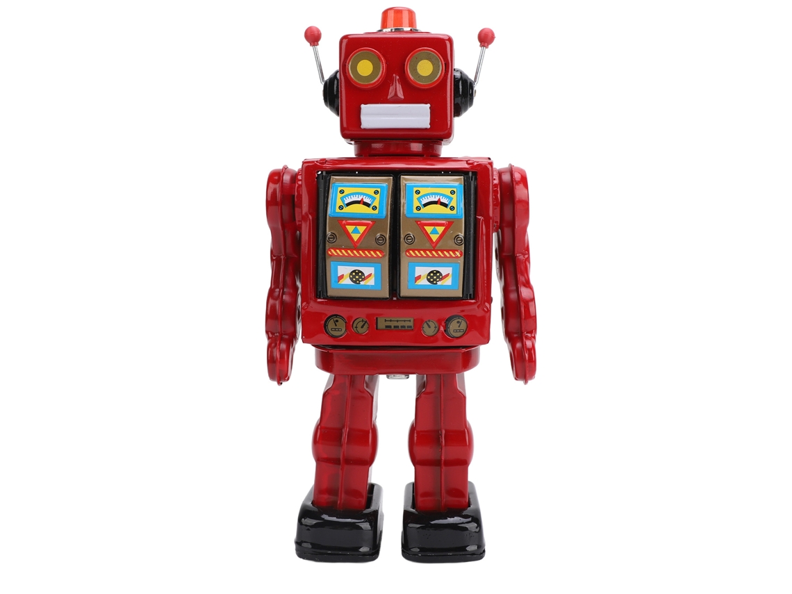 Brinquedo Robô Elétrico Andador Rotação 360 Graus Material De Ferro Presente Colecionável Para Crianças Vermelho