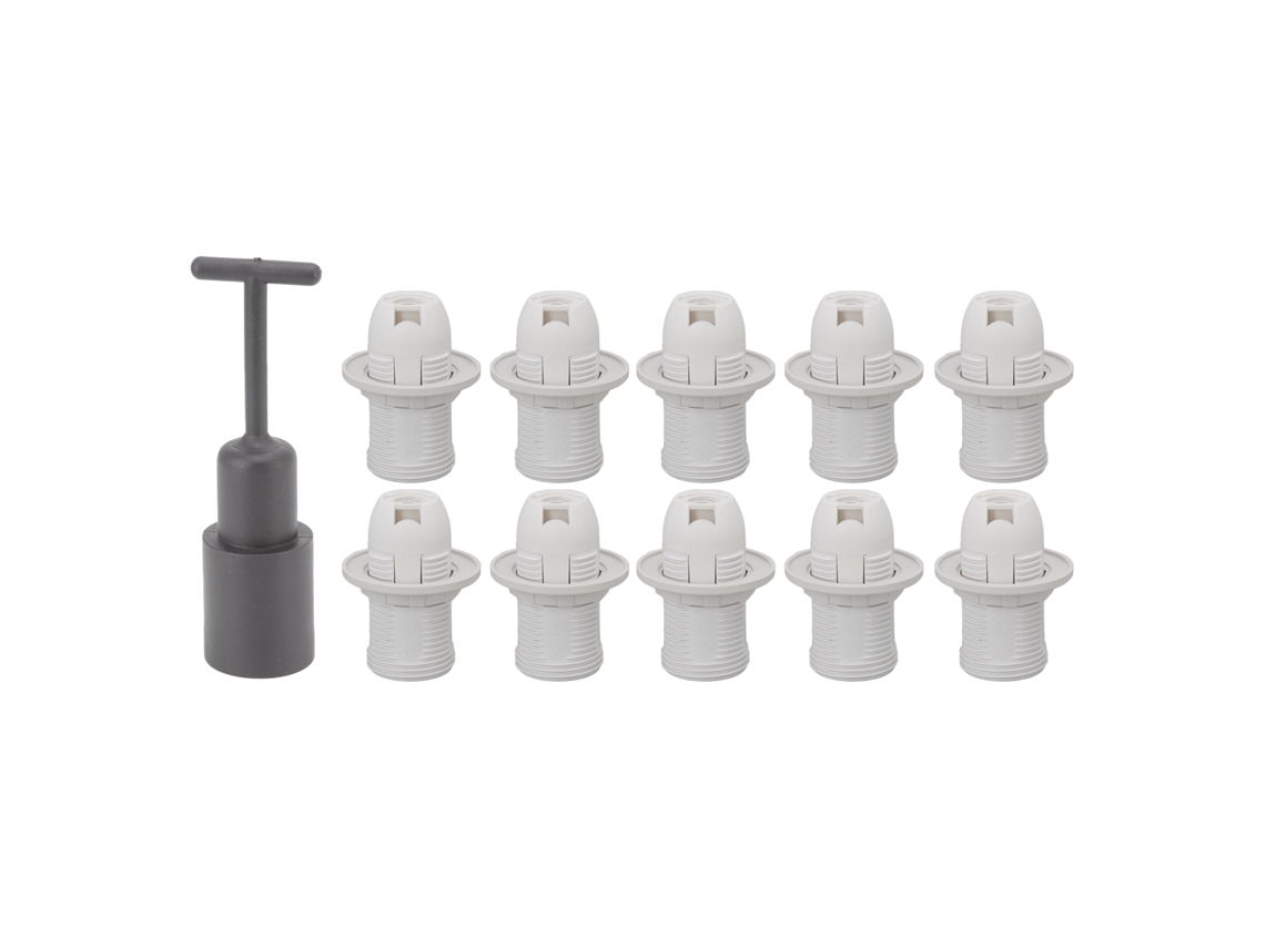 10pcs Base de Lâmpada E14 Abs com Mangueira Resistente À Alta Temperatura Soquete de Luz Branco S/MARCA