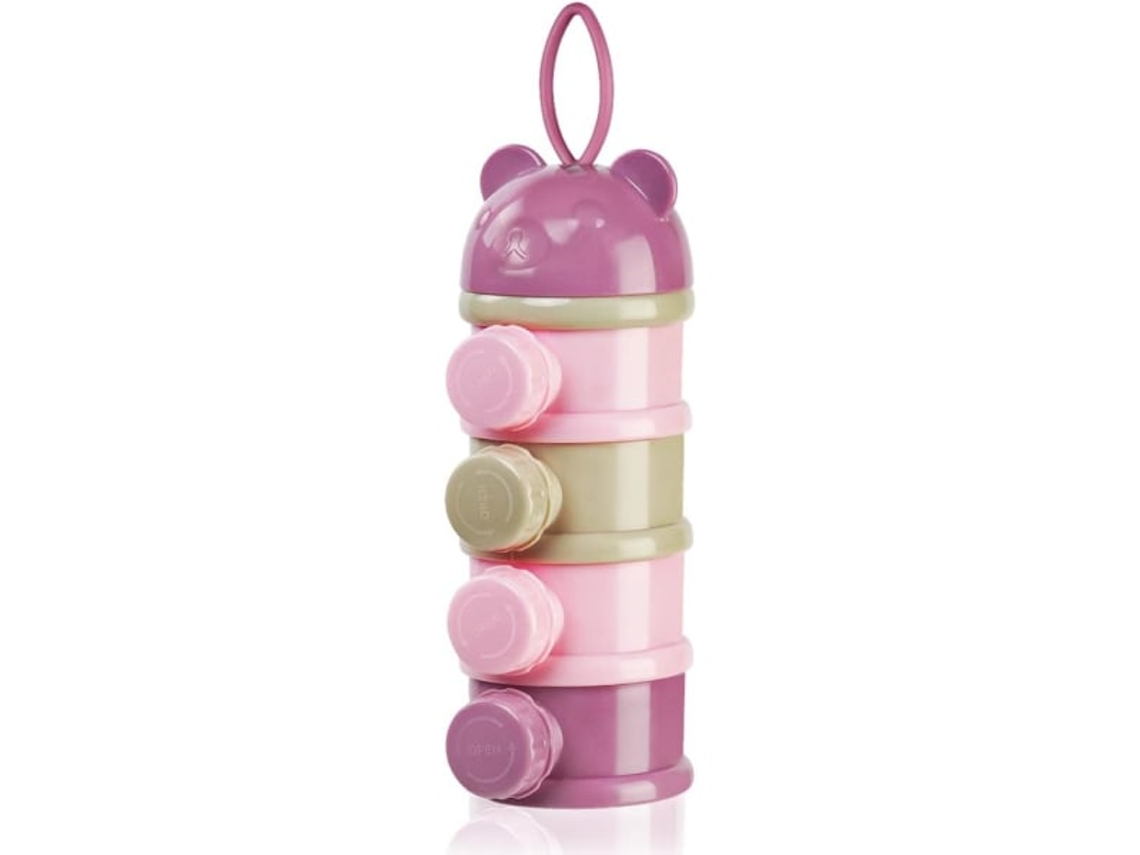 Recipiente Portátil Para Leite Em Pó Infantil, 4 Camadas, Compartimento De 270ml Cada, Sistema De Fechamento Por Torção