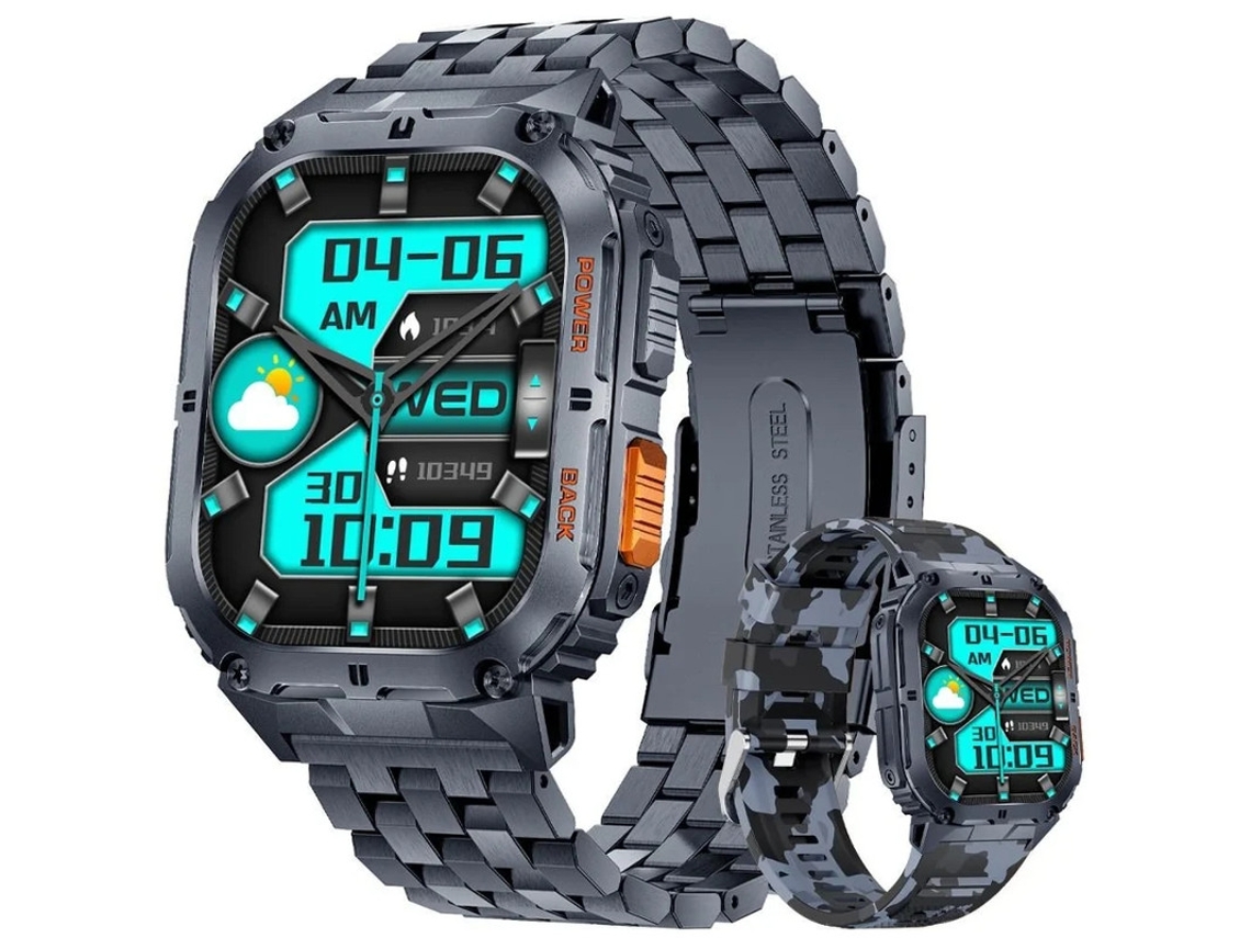 Smartwatch 1.96 Polegadas Amoled Fitness Tracker Responde a Chamadas Mais de 100 Modos de Exercício Monitor de Frequência Cardíaca/Som Bestvite