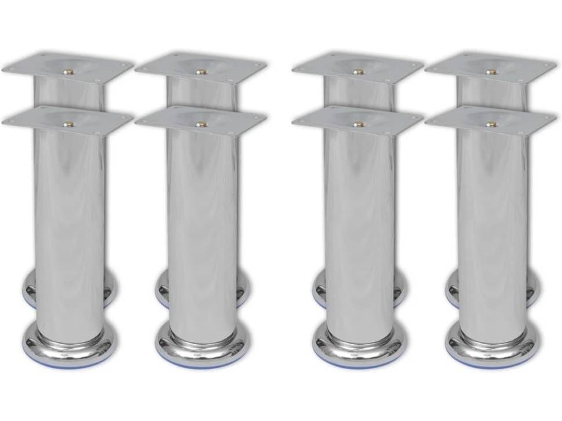 vidaXL Pés para sofá redondos 8 pcs 180 mm cromado