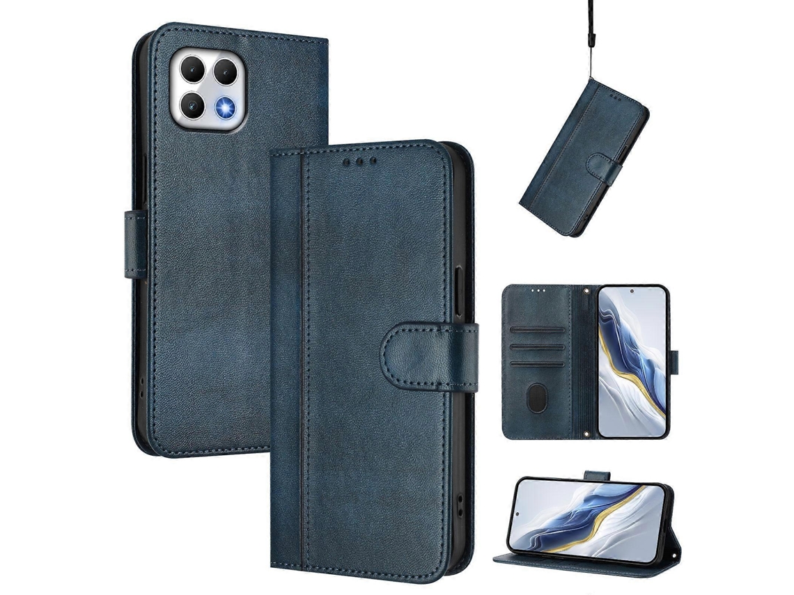 Capa De Celular Retrô De Couro Com Fivela De Emenda De Linha