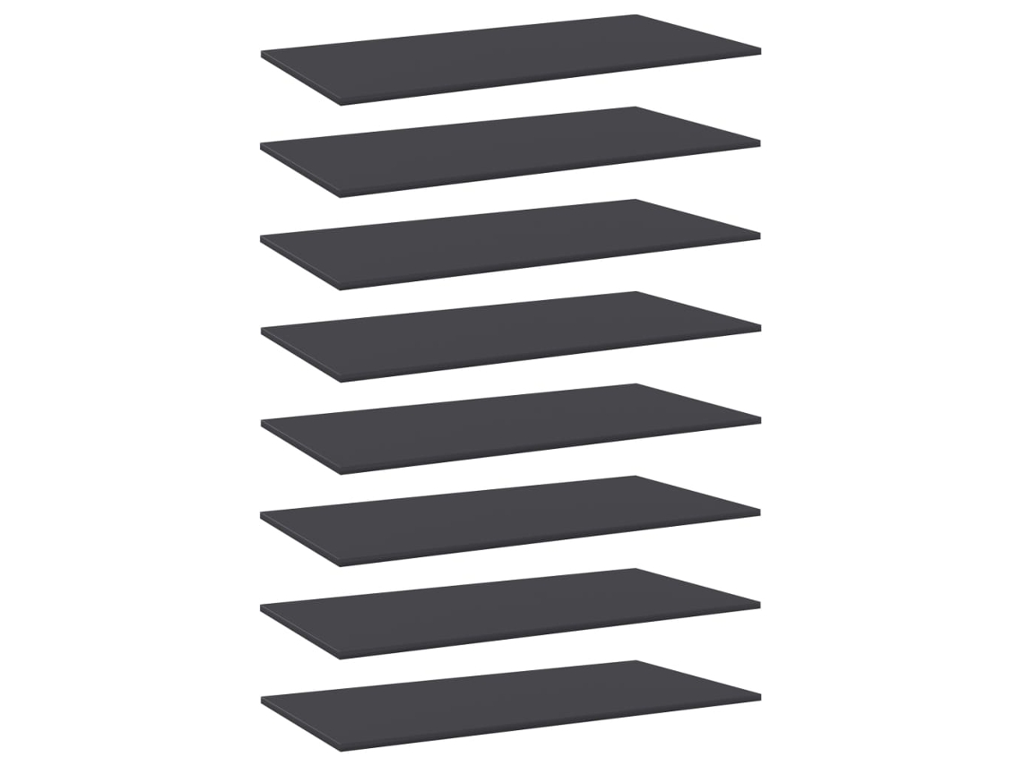 Vidaxl Prateleiras P/ Estante 8 Pcs 80x20x1,5cm Contraplacado Cinzento