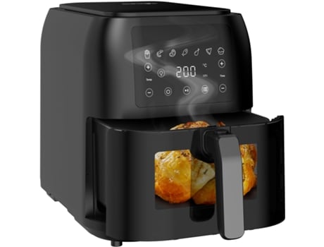 fritadeira XXL com janela de visualização, fritadeira sem óleo, ecrã tátil, 7 programas, 1700W Iceagle Air Fryer 8,5L