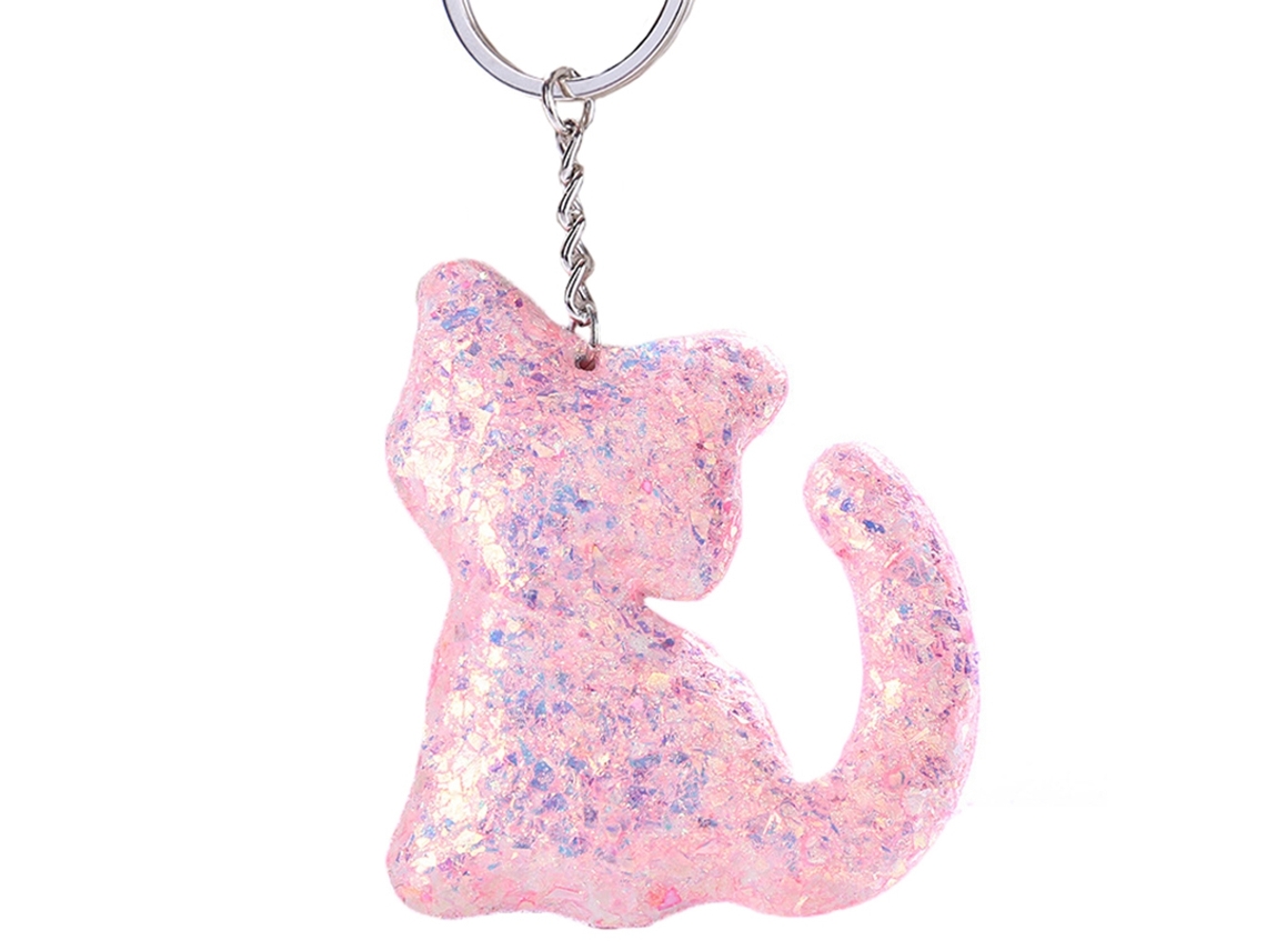 Chaveiro De Gato Com Paetês Decoração Acessório