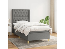 Cama Com Molas/colchão 80x200 Cm Tecido Cinzento-escuro