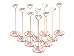 10 Portavasos De Mesa De 8.6 Pulgadas Em Forma De Coração Prata Para Casamento Festa Notas Fotos