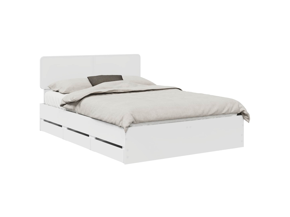 Maison Exclusive - Estrutura Da Cama Branco 140 X 200 Cm Madeira Engenheirada