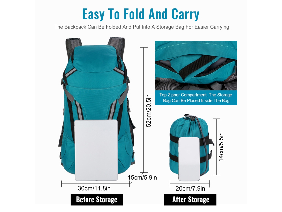 Mochila Plegável Leve e Impermeável S/MARCA