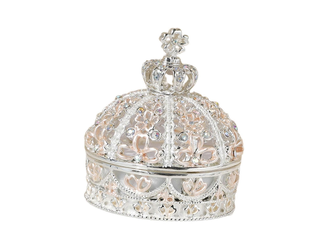 Caixa De Joias Em Formato De Coroa, Ideal Para Presente De Aniversário, Meninas E Mulheres, Em Prata. Hengjian