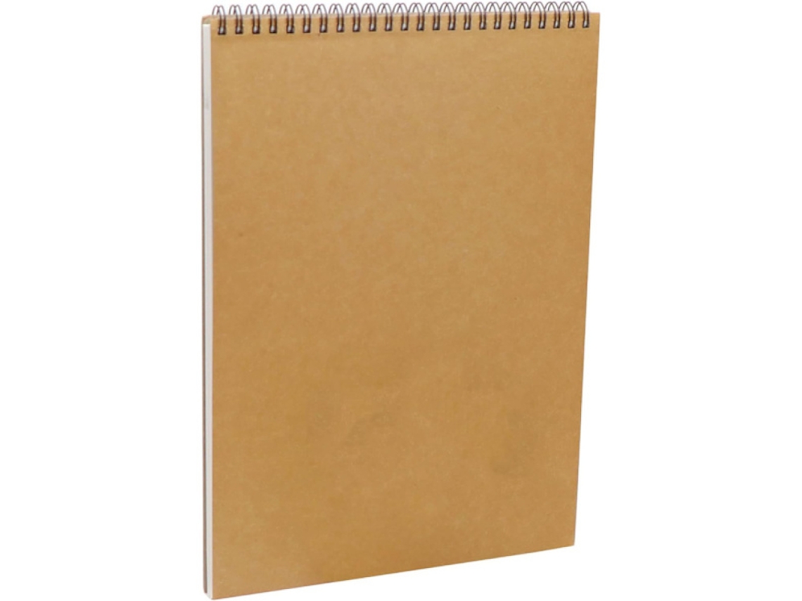 Caderno de Desenho A4/ A5, 60 Páginas , Capa Dura Espiral em Papel Kraft, Formato Retrato, Material para Desenho Artístico BRILVIBERA (30 Folhas)