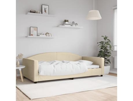 Sofá Cama VIDAXL Tecido Bege (100x200 cm)
