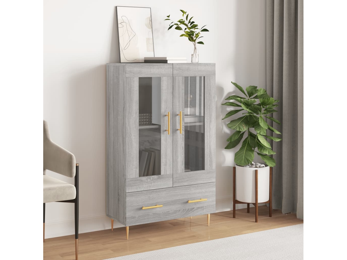 Vidaxl Armário Alto Derivados De Madeira 69,5x31x115cm Cinza Sonoma