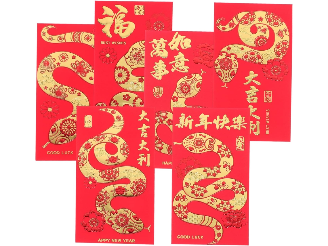 Conjunto De 36 Envelopes Vermelhos Para O Ano Novo Chinês, Embalagens Vermelhas Tradicionais, Decorações