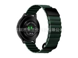 Pulseira De Couro Genuíno Com Fecho Magnético Reverso Para Samsung Galaxy Watch 4verde Cedro 22mm Yunzii (com 2 Barras De Mola Para Troca)