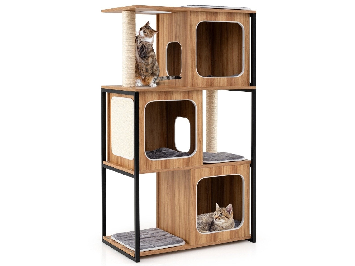 Árvore para Gatos de 3 Camadas com Cavernas e Almofadas NORTHIX