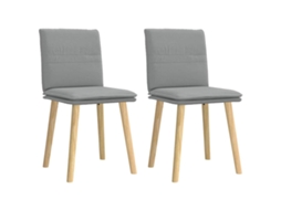 Vidaxl Cadeiras De Jantar 2 Pcs Tecido Cinzento-claro
