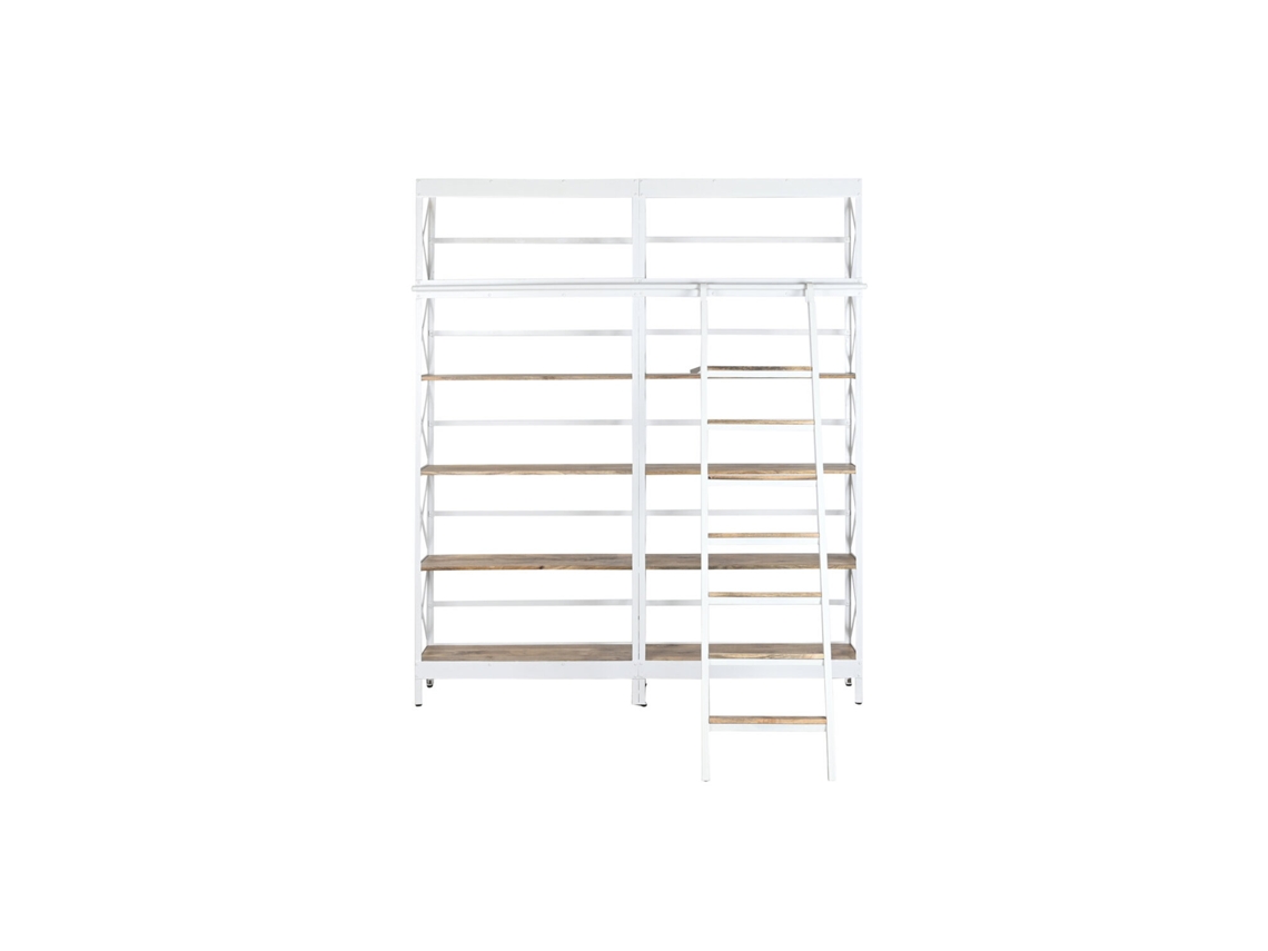 Estante Metálica com Puxador Tipo Escada Branco, 180x35x220cm ALEXANDRA HOUSE LIVING