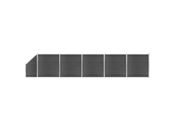 Vidaxl Conjunto De Painel De Vedação Wpc 965x(105-186) Cm Preto