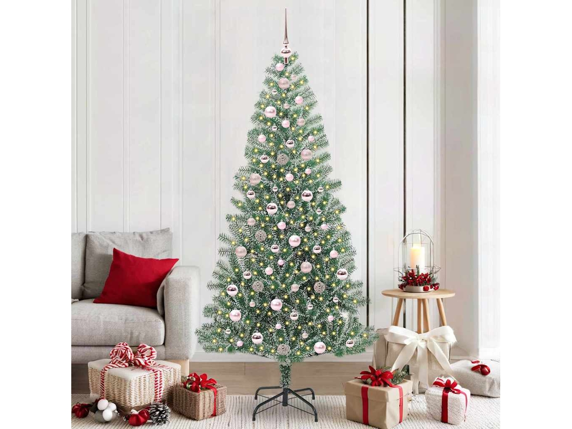 Vidaxl Árvore De Natal Artificial Coberta De Neve Com Luzes De Led