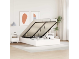 Vidaxl Estrutura de Cama Ottoman com Armazenamento Branco 140 X 200 Cm