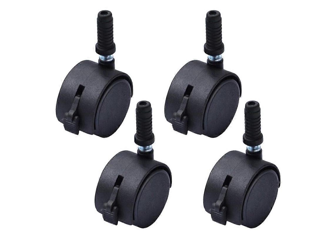 Slowmoose - Pacote com 4 cadeiras de escritório giratórias criativas de 2 polegadas com rolamentos de esferas e 360 graus, pretas