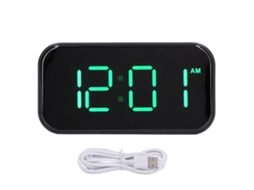 Lurelia Despertador Em Abs E Tecido, Led, Usb, Digital, Com Controlo Tátil, 5v, Para Quarto E Escritório