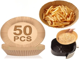 Lurelia Papel Para Air Fryer, 50 Unidades, Redondo, Antiaderente, Descartável