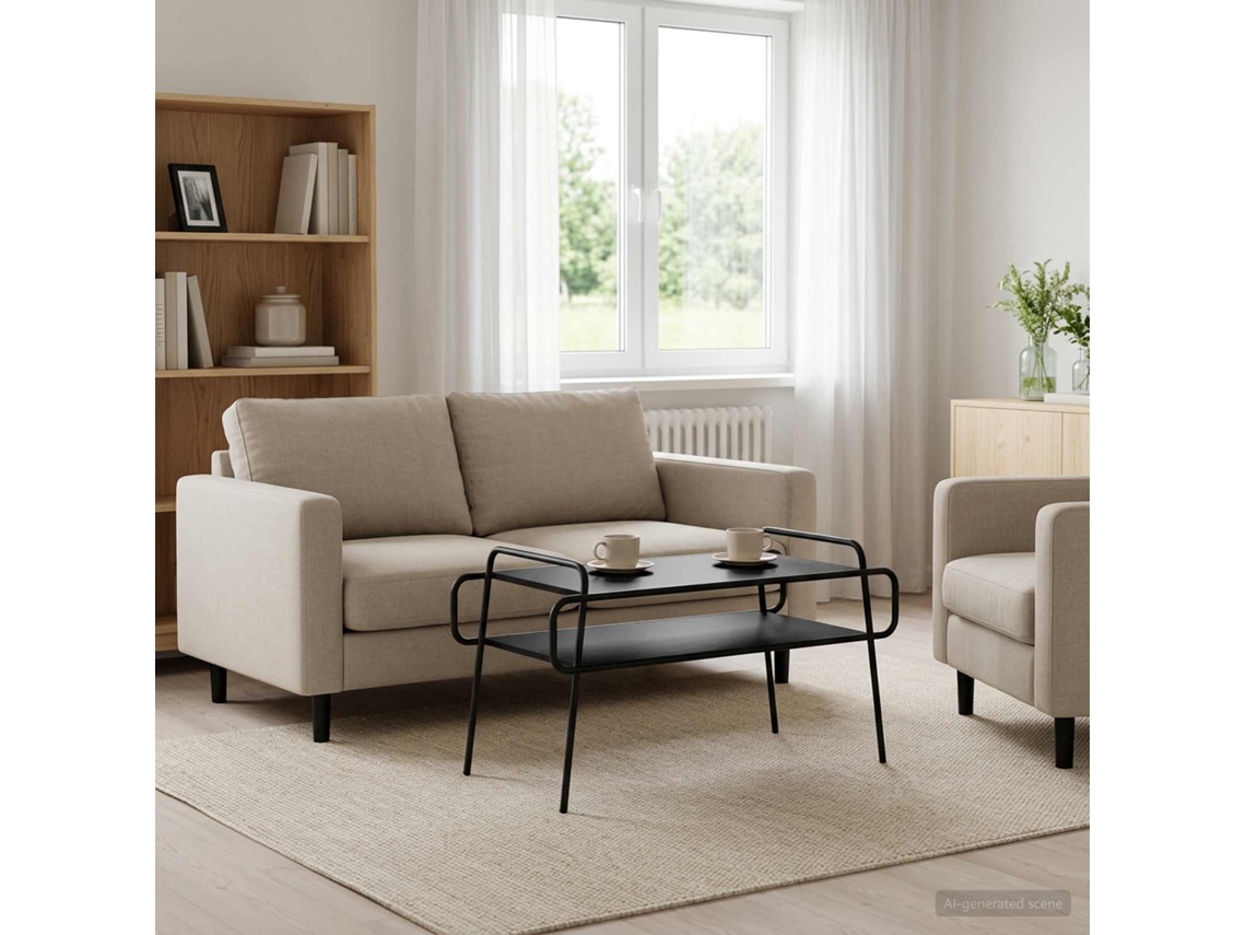 Vidaxl Mesa De Centro Carvalho Preto 100 X 50 X 51 Cm